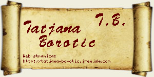Tatjana Borotić vizit kartica